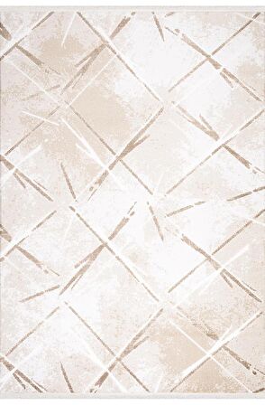 İpek Mekik Halı Lapena Kahve Ekru Modern Desenli Halı