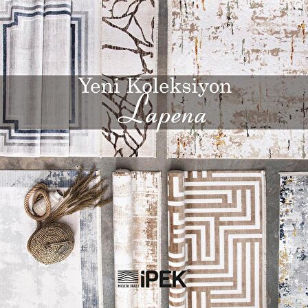 İpek Mekik Halı Lapena Gri Modern Saçaklı Halı