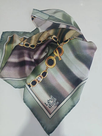 LEVİDOR LAREX İPEK EŞARP    GRİ YEŞİL