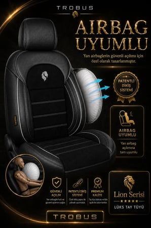 Citroen C4 2004-2010 Uyumlu Lion Serisi 2+1 Ticari Tay Tüyü Siyah Beyaz Koltuk Kılıfı