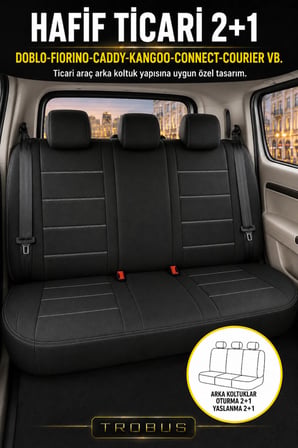 Citroen C4 2004-2010 Uyumlu Lion Serisi 2+1 Ticari Tay Tüyü Siyah Beyaz Koltuk Kılıfı