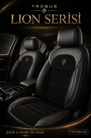 Dacia Logan 2007-2012 Uyumlu Lion Serisi 2+1 Ticari Tay Tüyü Siyah Koltuk Kılıfı