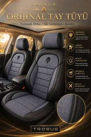 Peugeot Bipper 2008-2018 Uyumlu Lion Serisi 2+1 Ticari Tay Tüyü Füme Siyah Koltuk Kılıfı