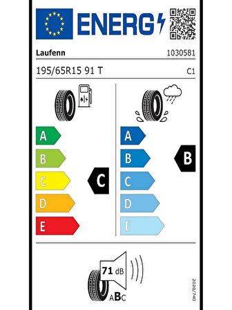 Laufenn 195/65R15 91T G Fit Eq+ Lk41 Oto Yaz Lastiği (Üretim Yılı:2024)