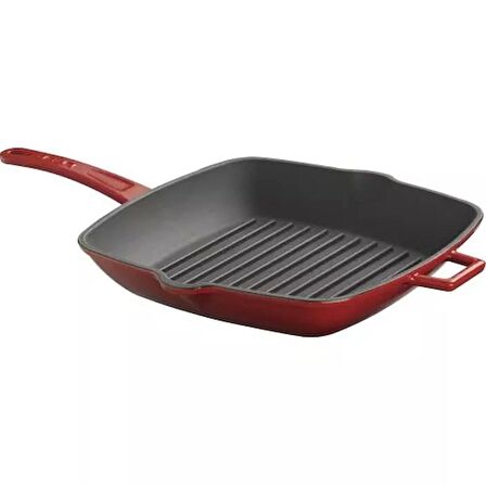 Lava Grill Tava 26*32 Metal Saplı Kırmızı