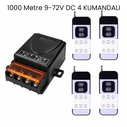 Lavat 1000 Metre Menzilli 9-72V DC 30A 4 Kumandalı Uzaktan Kumanda ve Röle Alıcı Seti