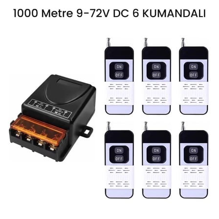 Lavat 1000 Metre Menzilli 9-72V DC 30A 6 Kumandalı Uzaktan Kumanda ve Röle Alıcı Seti
