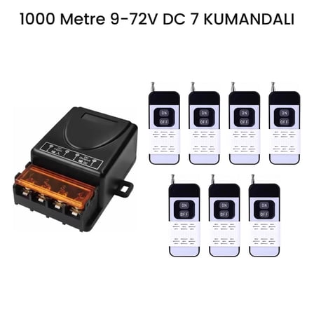 Lavat 1000 Metre Menzilli 9-72V DC 30A 7 Kumandalı Uzaktan Kumanda ve Röle Alıcı Seti