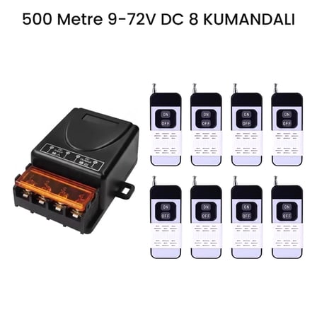 Lavat 500 Metre Menzilli 9-72V DC 30A 8 Kumandalı Uzaktan Kumanda ve Röle Alıcı Seti