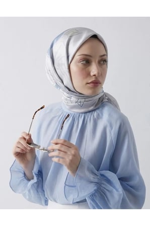 Lavender Twill Eşarp - Çiçek Desenli – Mor