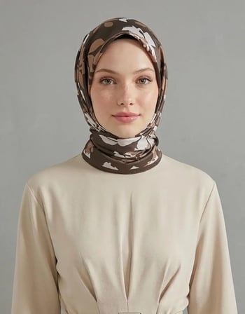 Lavender Twill Eşarp - Çiçek Desenli – Mor