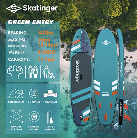 Age Sup Paddle Board 320x82x15 cm Şişme Sörf Tahtası - Full set iSUP