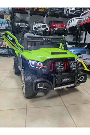 Xxl Dev Boyut, 2 Kişilik, Kauçuk Lastik Jeep! 12v, 4x4, Cep Telkontrollü, Bluetoothlu Akülü Araba!