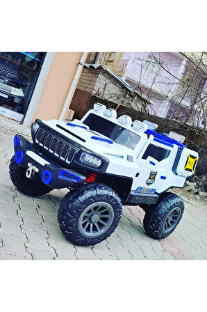 Hummer Jeeb! 12v, Kauçuk Lastik 4x4, Bluetooth Müzik, Yan Bagaj, Telsiz, Tepe Lambali Akülü Araba!