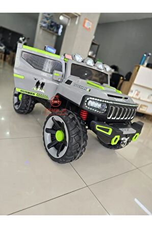 Hummer Jeeb! 12V, Kauçuk Lastik 4X4, Bluetooth Müzik, Yan Bagaj, Telsiz, Tepe Lambali