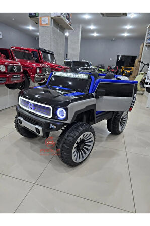 Mercedes Hummer Jeep! 12V, 4x4, Kauçuk Lastik, Kumandalı, Led Tasarım, Deri Koltuk, Beşik Modu