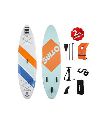 CE Sertifikalı Can Yelekli Full Set Sullo Şişme Sup Paddle Board 3 Finli 320x83 cm Sörf Tahtası