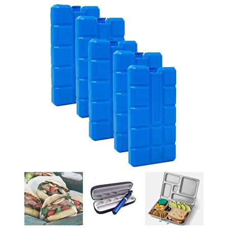 Microcase 400ml İçi Su Dolu Buz Kasedi 48 Saat Korumalı Buz Aküsü 5 Adet AL4655 LACİVERT