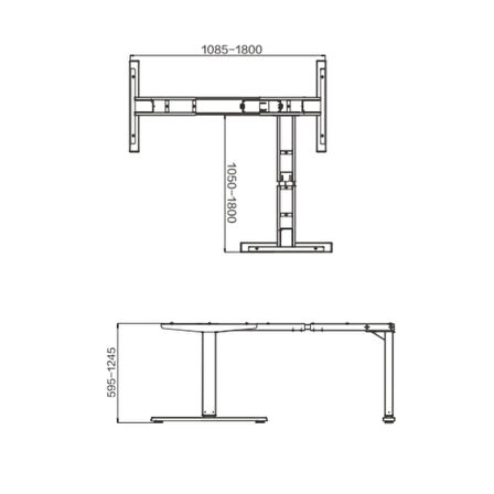 Vesamax Yüksekliği Ayarlanabilir  (L Şekli) Çalışma masası 3 Motorlu Tablasız Mobil Kontrol