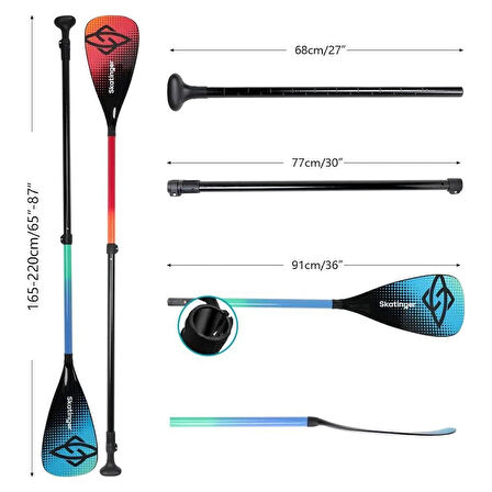 Sup Paddle Board Teleskobik Fiberglass Kürek