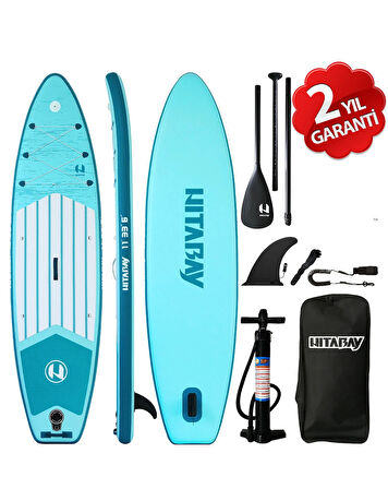 2 Yıl Garantili Hitabay Sup Board 335x84cm Şişme Sörf Tahtası D-ring Kamera Bağlantı Yeri- Full Set