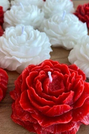 LUBERKA CANDLE Kırmızı ve Beyaz Şakayık Mum 2'li