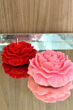LUBERKA CANDLE Beyaz,Pembe ve Kımızı Şakayık Mum 3'lü