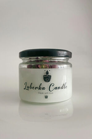 LUBERKA CANDLE Rose Garden Tasarım, Güllü,Kokulu Kavanoz Mum