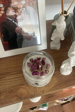 LUBERKA CANDLE Rose Garden Tasarım, Güllü,Kokulu Kavanoz Mum