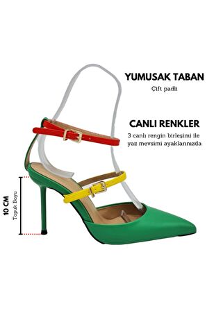 Kadın Çift Bantlı Ince Topuklu Ayakkabı Stiletto