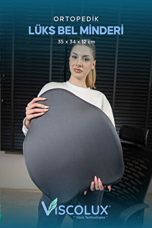 Ortopedik Lüks Bel Destek Yastığı - Visco Bel Destek Minderi Füme 54x42x9