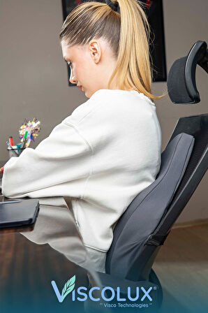 Ortopedik Lüks Bel Destek Yastığı - Visco Bel Destek Minderi Füme 54x42x9