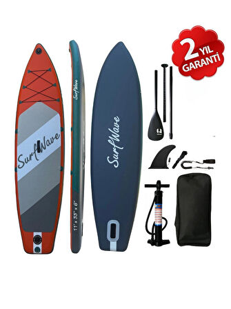 Kamera Bağlantı Aparatlı Surf Wave Şişme SUP Paddle Board 335x84x15 cm FULL SET