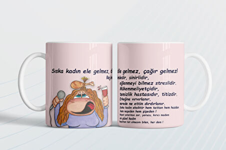 Sıska kadın ele gelmez dile gelmez çağır gelmez rejimdedir sinirlidir Hediye Kupa Love Bug-T