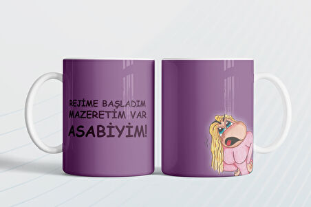 Rejime başladım mazeretim var sabiyim Hediye Kupa Love Bug-T