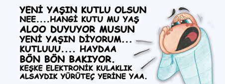 Yeni yaşın diyorum kutlu olsun Keşke elektronik kulaklık alsaydık Hediye Kupa Love Bug-T