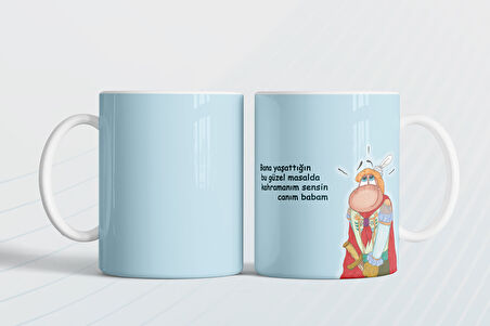 Kahramanım sensin canım babam Hediye Kupa Love Bug-T