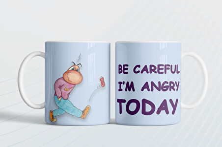 Be careful I'm Angry today (Dikkatli ol, bugün sinirliyim ENG) Hediye Kupa Love Bug-T