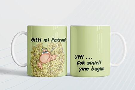 Gitti mi patron?  Çok sinirli yine bugün Hediye Kupa Love Bug-T