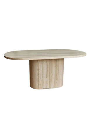 Lucca Oval Traverten Masa, 90x170