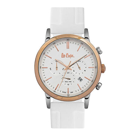 Lee Cooper LC06545.533 Erkek Kol Saati | 42 mm Rosegold Çelik Kasa, Beyaz Kadran, Multifonksiyon Mekanizma