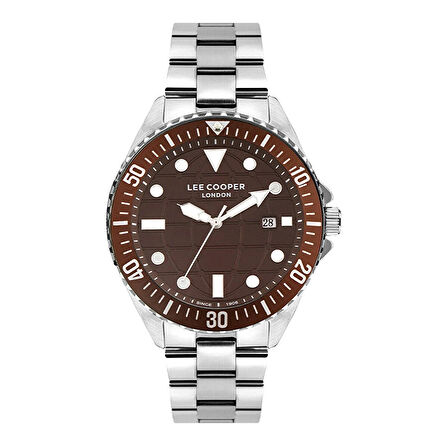 Lee Cooper LC07541.340 Erkek Kol Saati | 45 mm Kahverengi Kadran