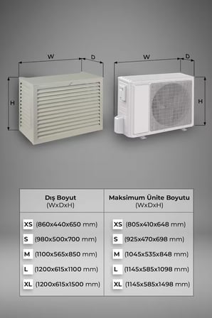 Klima Motoru/Dış Ünite Gizleme/Koruma Kafesi XL 120x62x150(H) Açısız Condor