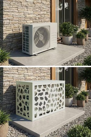 Klima Motoru/Dış Ünite Gizleme/Koruma Kafesi S 9000 BTU - 18000 BTU 98x50x70(H) Stone