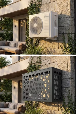 Klima Motoru/Dış Ünite Gizleme/Koruma Kafesi L 120x62x110(H) Alüminyum Stone