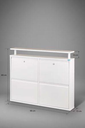 Metal Ayakkabılık 2 li Yatay Kilitli Model
