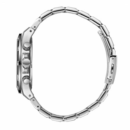 Lee Cooper LC08067.350 Erkek Kol Saati – Siyah Kadran, Kronograf Tasarım, Çelik Bilezik