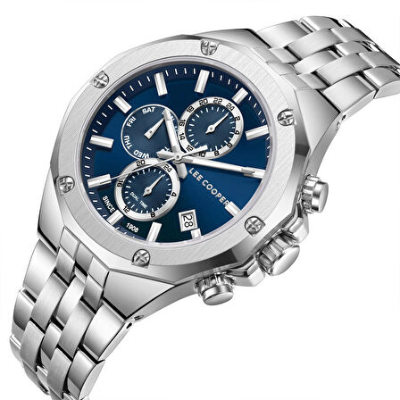 Lee Cooper LC08104.390 Erkek Kol Saati | 43 mm Kasa, Lacivert Kadran, 5 ATM Su Geçirmezlik