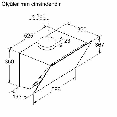 Siemens LC67KPJ20T 60 cm Beyaz Cam Davlumbaz