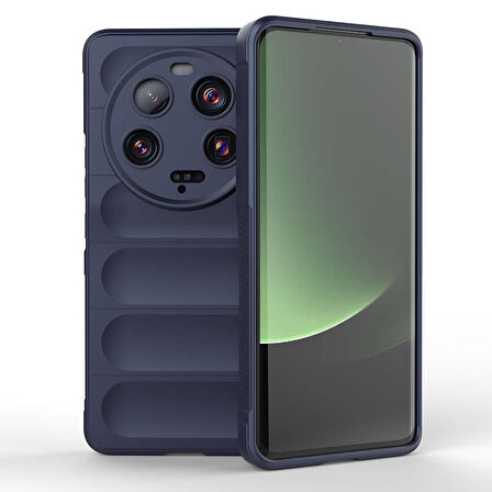 Xiaomi Mi 13 Ultra için Yeni Tasarım Silikon Kılıf Etnik Lacivert